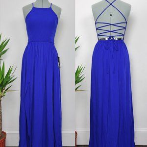 Lulu's | NWT Royal Blue Strappy Laced Up Party Prom Evening Dress